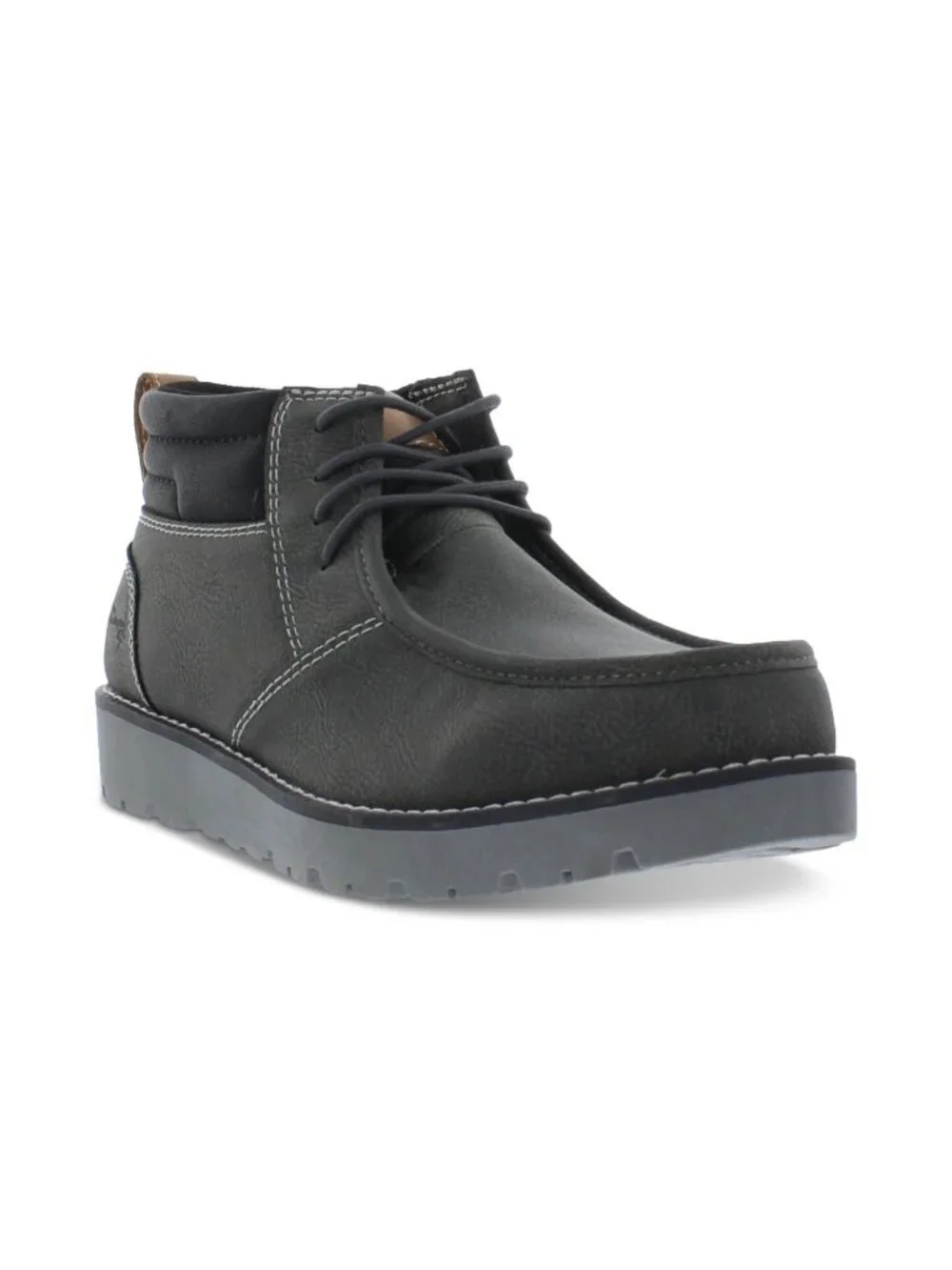 Weatherproof Vintage Mens Faux Leather Chukka Boots Shoes Grey Black Size 8M US